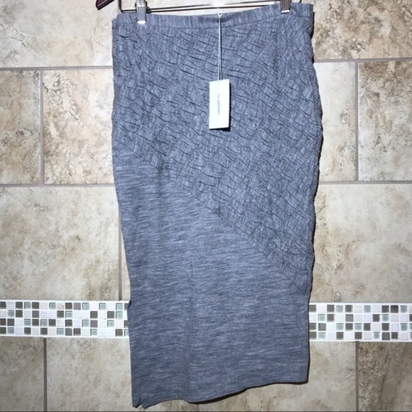 Derek Lam 10 Crosby Wool Jersey Rouched Skirt NWT Asymmetrical - Picture 3 of 7